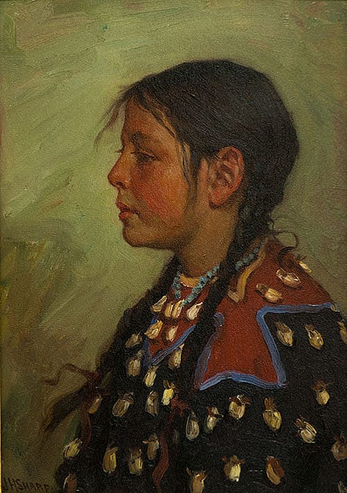 Portrait of Crow Girl in Elk Tooth Dress